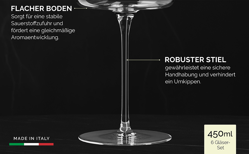 Набір склянок для білого та рожевого вина 16hundred® Moderne | 6 шт. | 450 мл | Італія