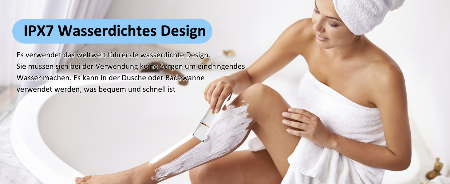 Електричний жіночий тример Jianyana 5-в-1 для тіла та обличчя, водонепроникний IPX7, для ніг, обличчя, пахв, носа та брів. Змінні насадки.