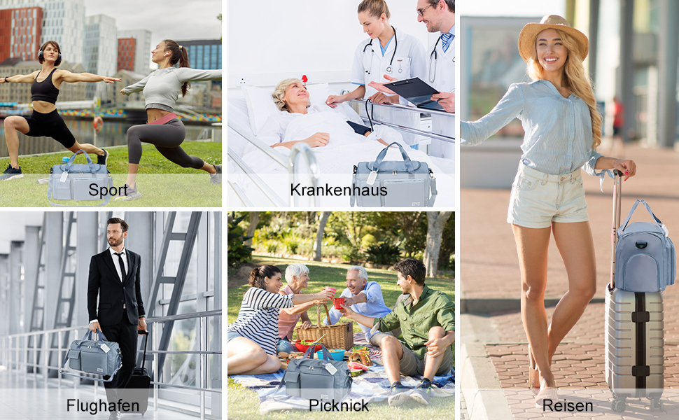 Спортивна сумка Flintronic 35L, водонепроникна, для подорожей та вихідних, блакитна (з багажним жетоном)