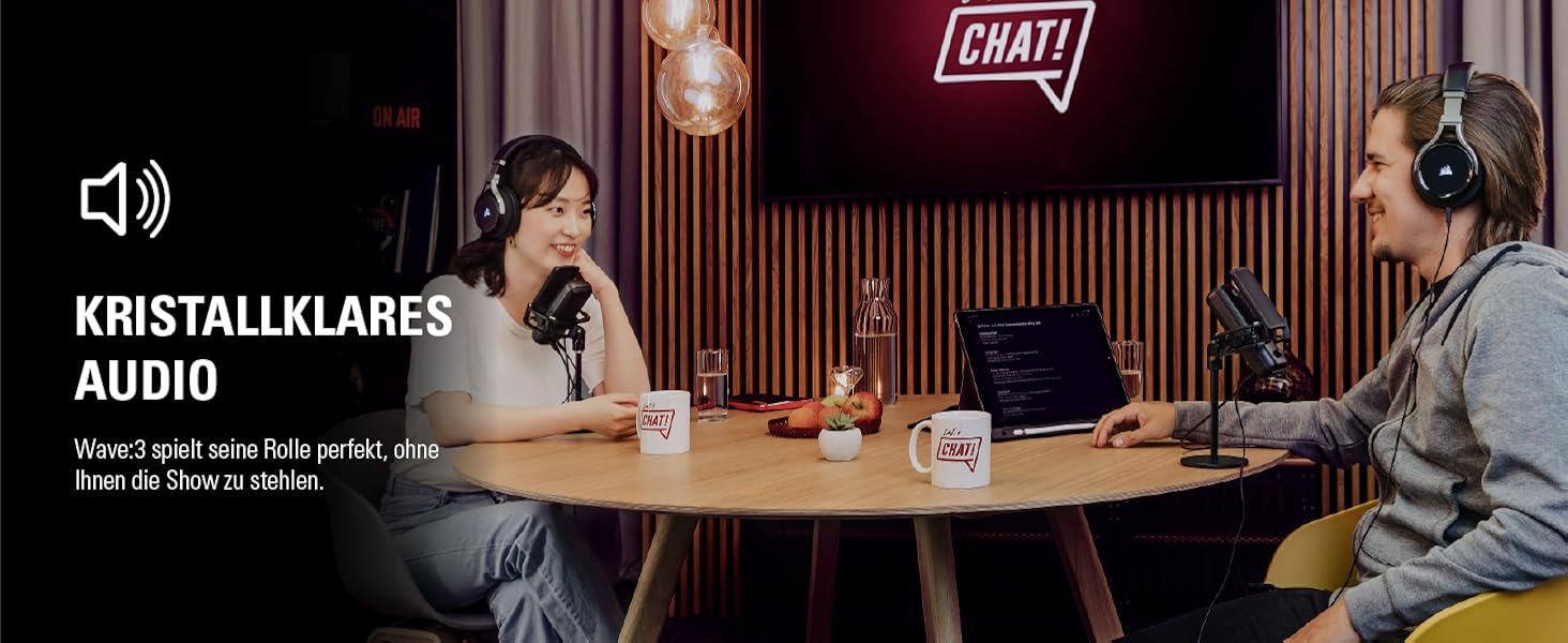 Elgato Wave:3 - Професійний USB-конденсаторний мікрофон для стрімінгу, подкастів, геймінгу та home office, безкоштовне програмне забезпечення для мікшування, плагіни звукових ефектів, захист від спотворень, Plug & Play, для Mac - PC мікрофон