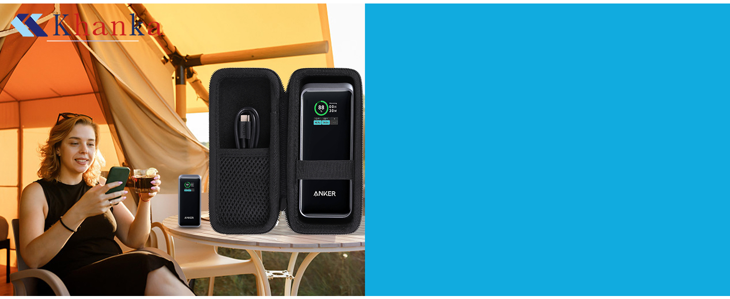 Чохол-зарядний кейс Khanka для Anker Laptop PowerBank 25,000mAh (165W) та Prime 27,650mAh (250W), захисна дорожня сумка для моделей A1695/A1340