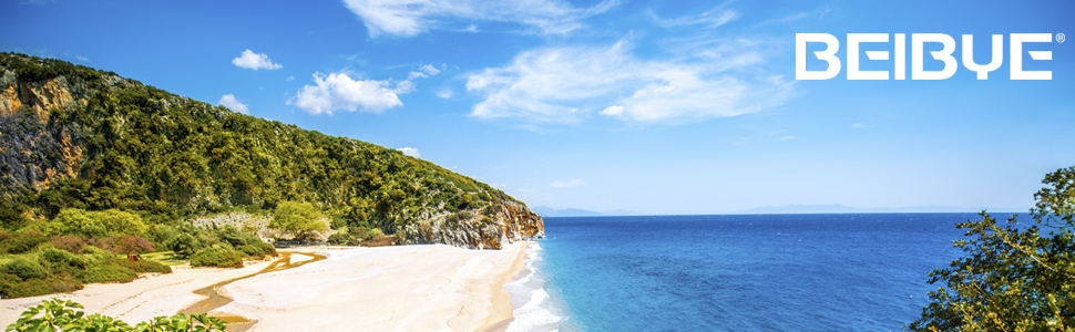 Набір валіз Beibye: 3 валізи з жорстким корпусом, ролер, для подорожей (червоний)