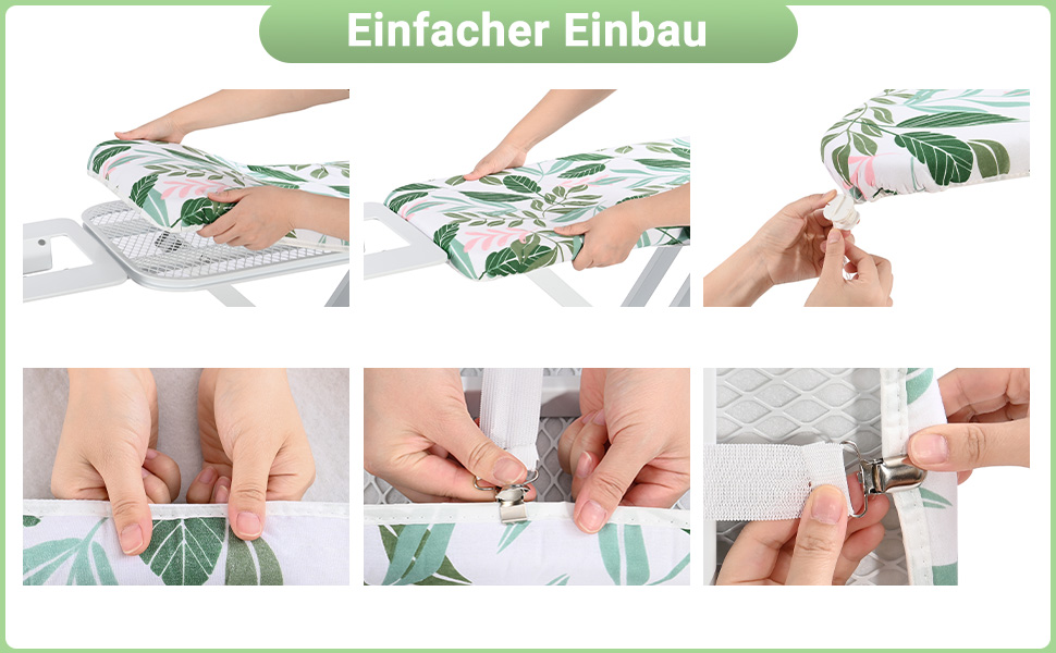 KINGRACK Чохол для гладильної дошки, бавовна, 134 x 45 см, зелений, з товстим фетровим наповнювачем