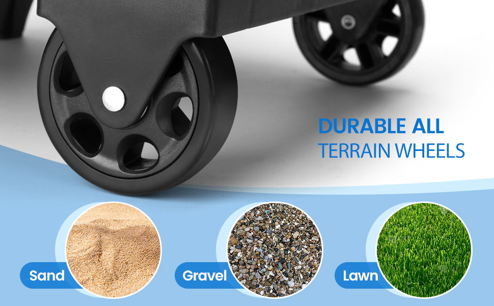 Ізольований холодильник на колесах 48 літрів для пікніка, кемпінгу, риболовлі, пляжу - сірий/чорний