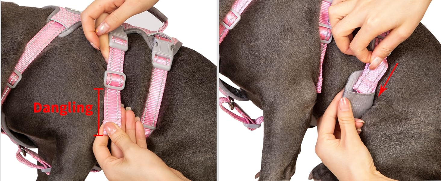 Шлейка для собак Huntboo, безпечна та витривала, з світловідбиваючими елементами та м'якою ручкою, регульована жилетка для маленьких собак, для прогулянок та тренувань (Рожева, S)