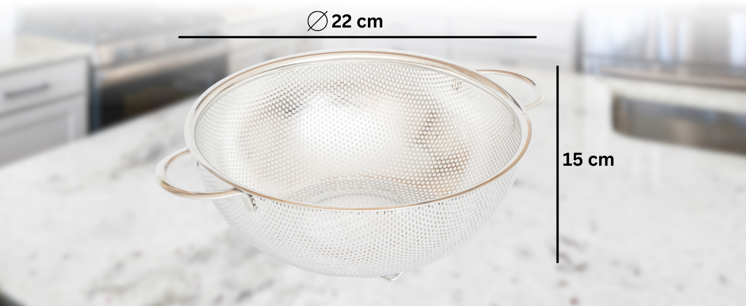 Німецьке сито з нержавіючої сталі з ручками – міцне кухонне сито для макаронів, овочів та іншого, стабільне та довговічне