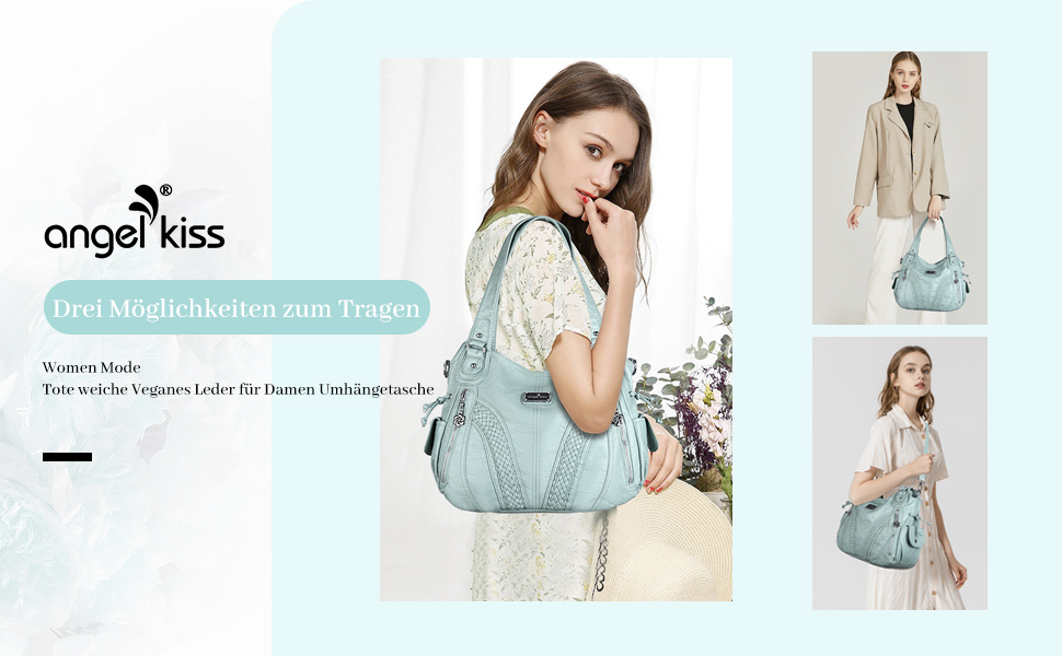 Сумка жіноча AngelKiss через плече, чорна, PU шкіра, водонепроникна, багатофункціональна з кишенями на блискавці