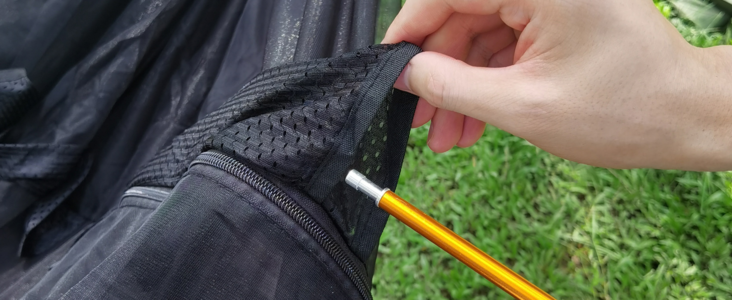 Гамак-намет для кемпінгу з москітною сіткою та сонцезахистом, 290x140 см, великий простір, багатофункціональний, легкий, з ременями для кріплення до дерева, підлоговий намет для відпочинку на природі, пішохідний туризм, зелений