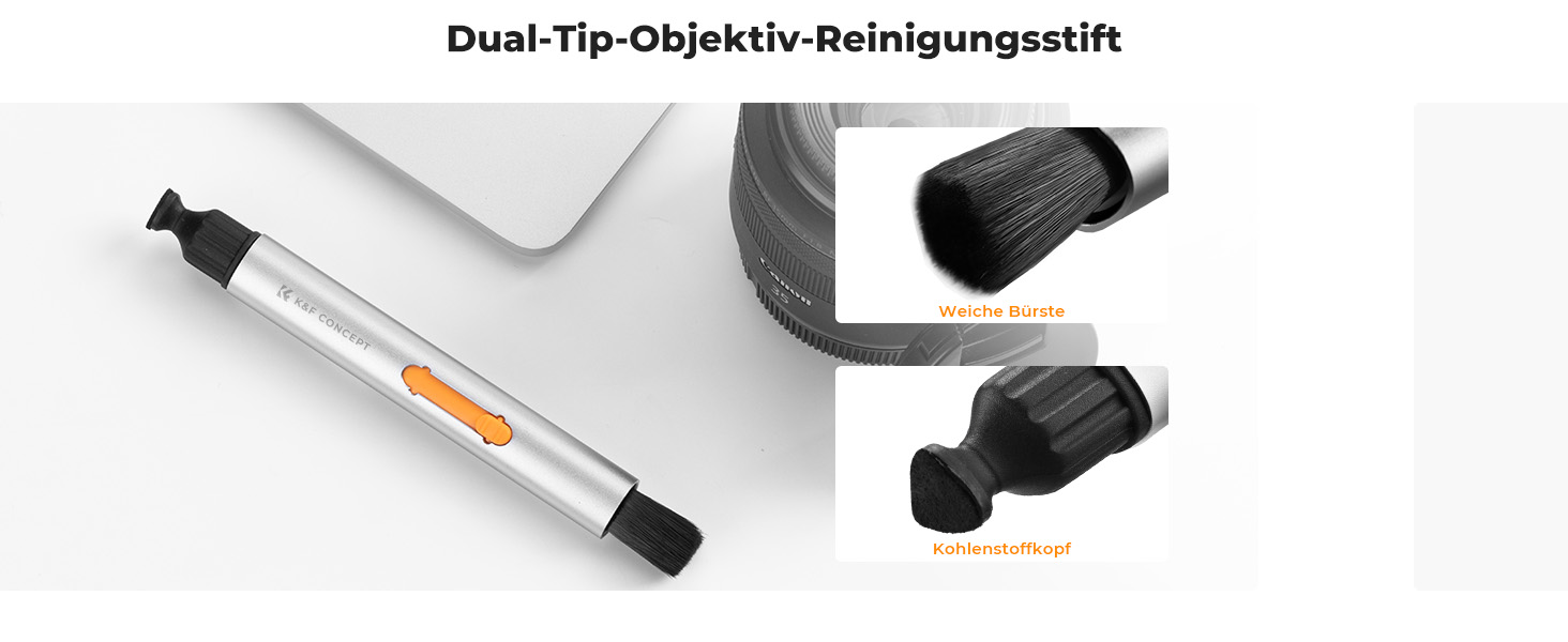 Очищувач об'єктивів K&F Concept: м'який пензлик для чищення цифрових камер, об'єктивів, лінз та фільтрів