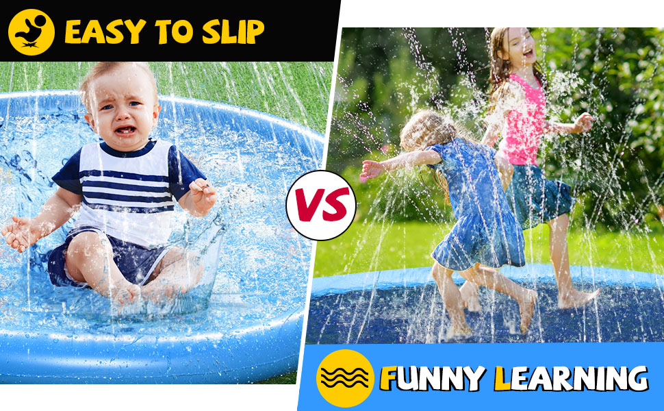 Дитячий розбризкувач Kinder з антиковзким покриттям, 200 см, іграшка для води, басейн для собак, ігри на вулиці, Splash Pad (блакитний)