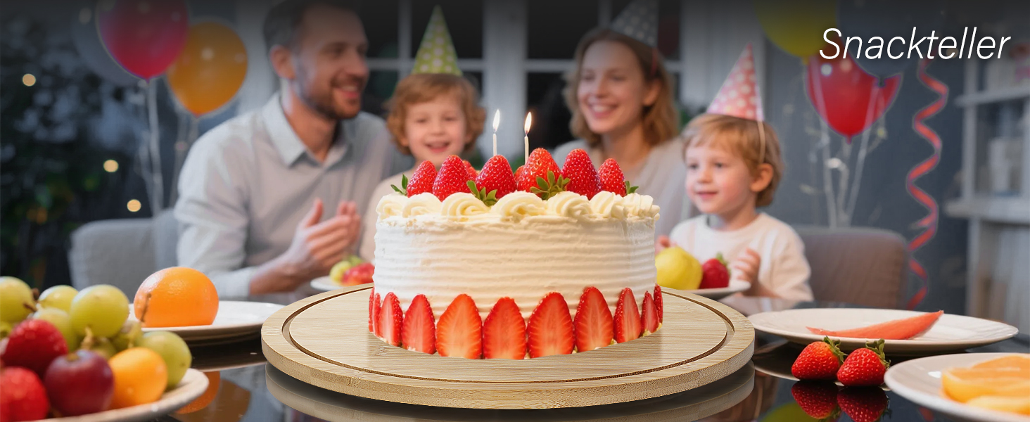 Підставка для тортів з кришкою, 6-в-1, дерев'яна, обертова, для декорування тортів