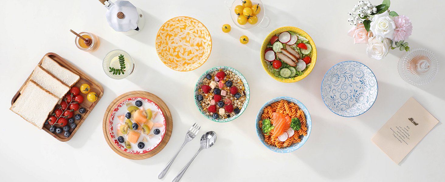 Набір посуду Vancasso Selene для 6 осіб, 24 елементи: тарілки, супові тарілки, десертні тарілки, миски, пастельний фарфор, мікрохвильова піч