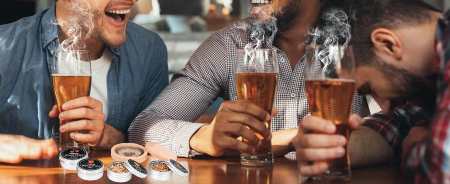 Набір для приготування коктейлів з димом: ретро-набір для віскі та бурбона з ліхтариком, 4 смаки