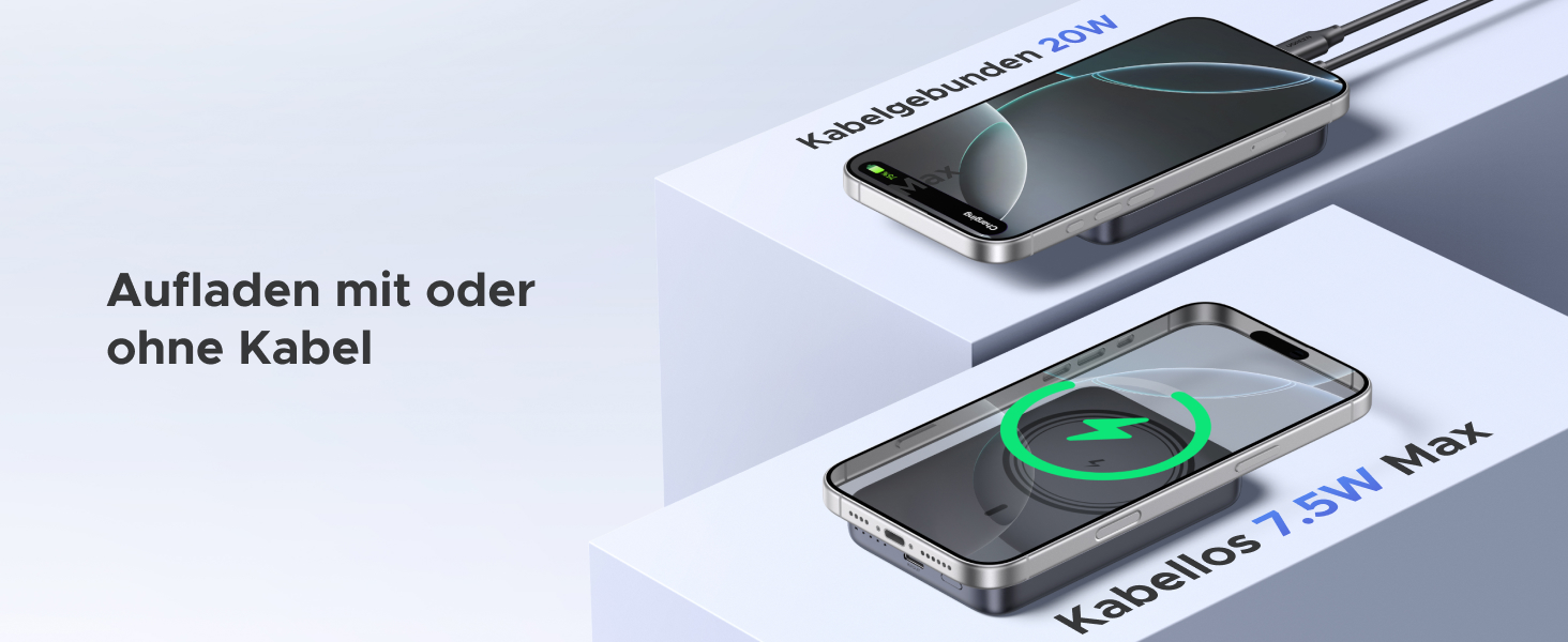 Зовнішній акумулятор UGREEN Zapix MagSafe 10000mAh 20W з підтримкою USB-C, чорний