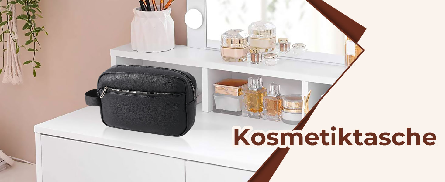 Чоловіча/Жіноча дорожня косметичка, валізка, сумка для туалетних аксесуарів 24x14x7 см (Чорний)