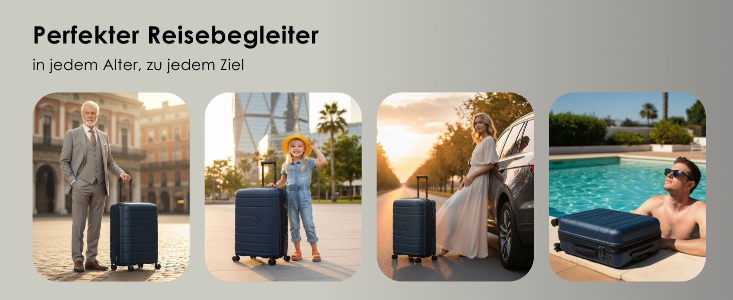 Набір валіз REDOLZ Essentials 11 Trolley Set 3-teilig Midnight Blue (56 см) – розширюваний