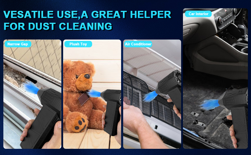 Пилляк від стисненого повітря JNBGTU, міні-фен Jet Dry, 130000 об/хв, для чищення ПК, клавіатури, авто, диванів, заміна балончика з повітрям (X3)