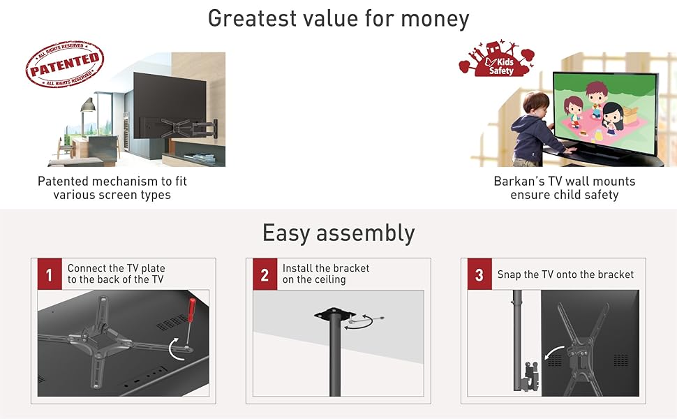Кронштейн для телевізора Barkan Lange Weiß 13-75