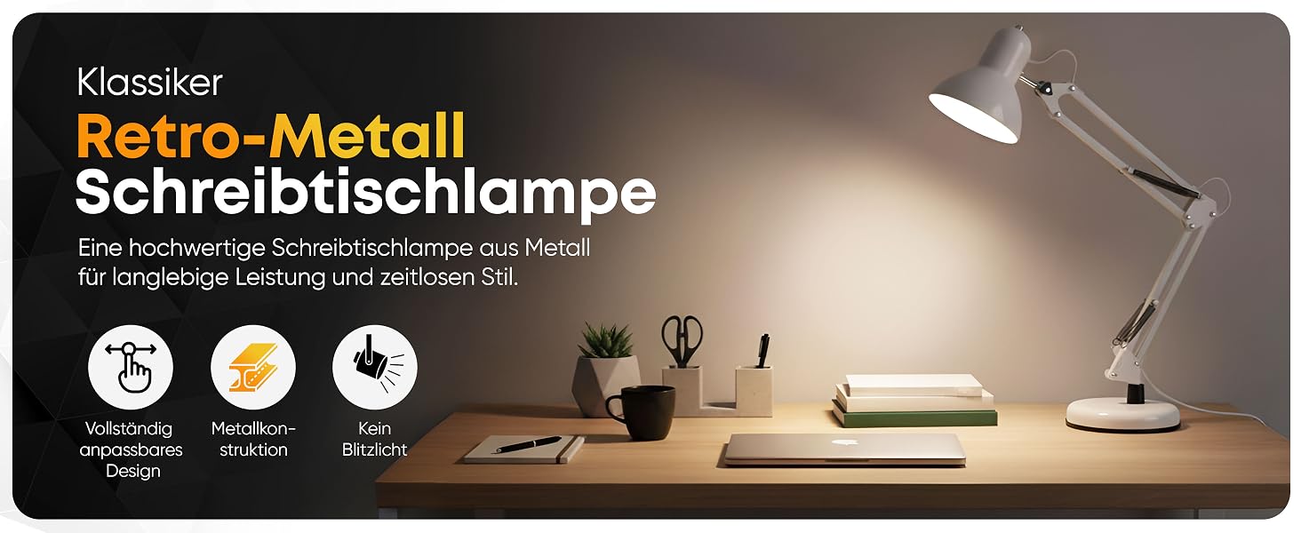 Настільна лампа GOODS+GADGETS® чорна, 55 см, ретро-лампа архітектора
