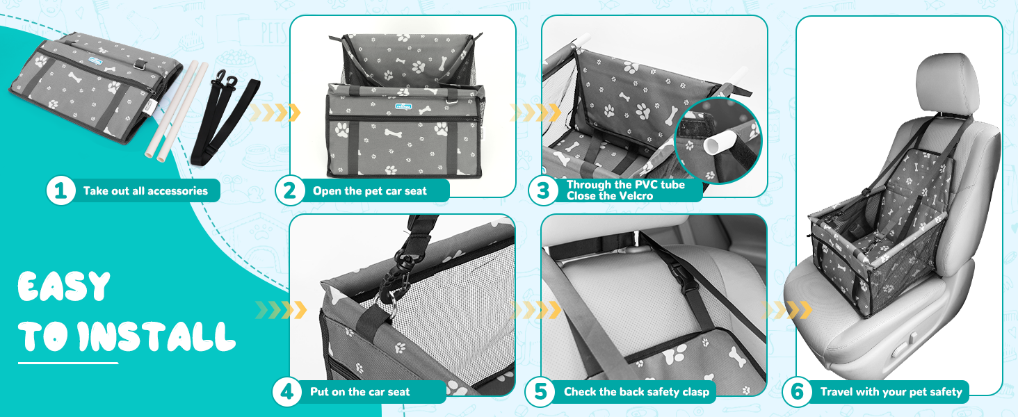 Nobleza Автомобільний крісло-переноска для собак та котів, сірий, 40x34x25 см, складна, миється