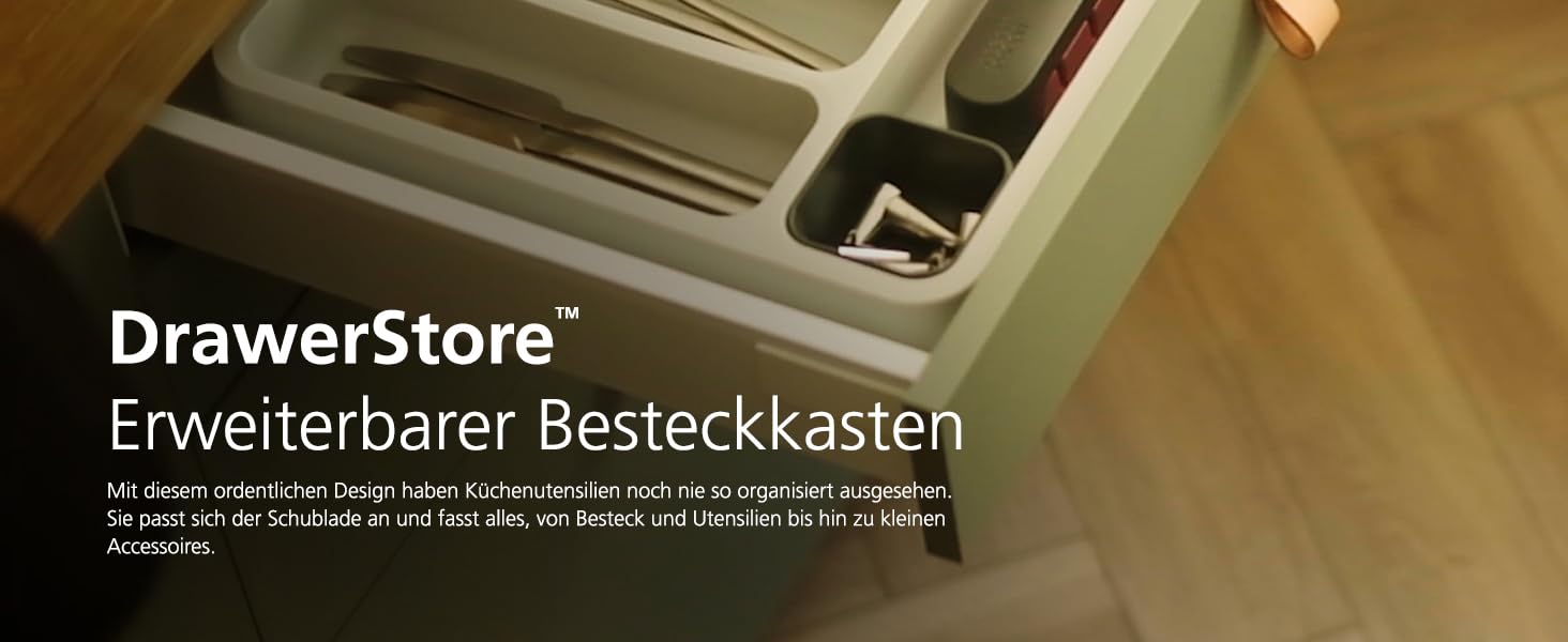 Органайзер для столових приборів DrawerStore (Сірий/Сірий) - Піддон для кухонних ящиків