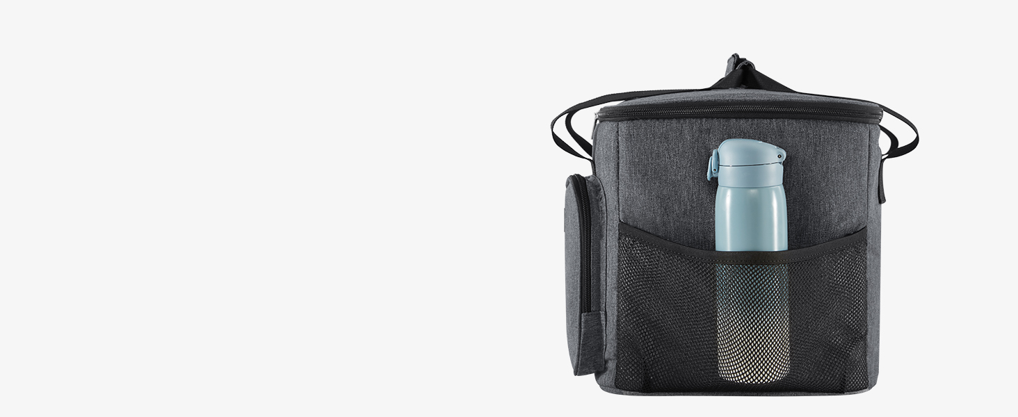 Термосумка-холодильник Lifewit 24L сірого кольору: компактна, складна, для їжі, напоїв, на роботу, у подорожі