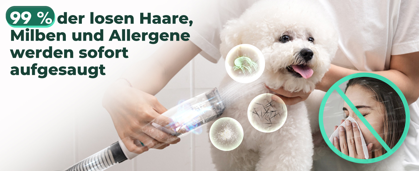 Машинка для стрижки собак Neabot Neakasa P1 Pro з пилососом для шерсті, 13000 Па, набір для догляду за тваринами, тиха, для собак, котів, видалення шерсті, 5 інструментів