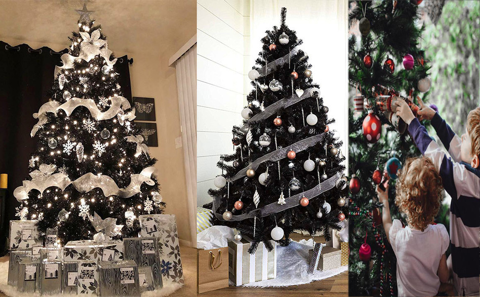 Новорічні кулі Taeku, 4 см, 36 шт. - набір прикрас для ялинки, чорний колір