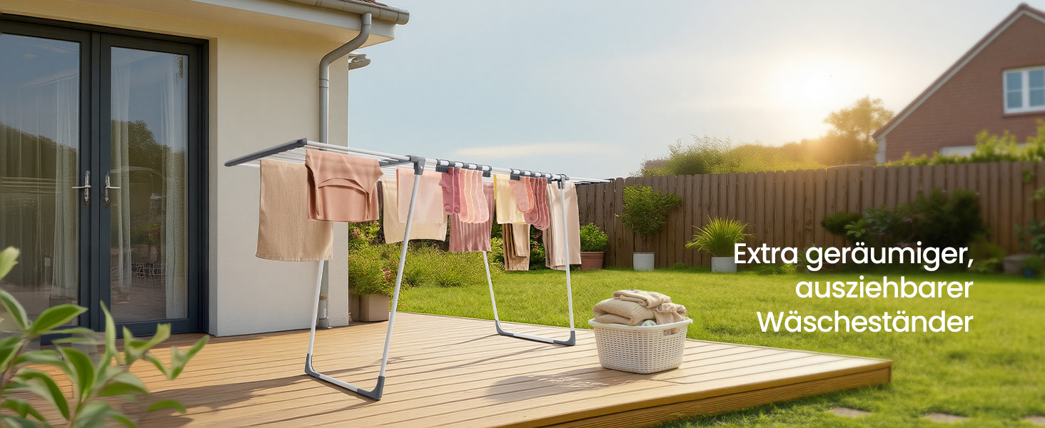 SONGMICS Сушарка для білизни SONGMICS LLR518G01, металева, розкладна, 52.5 x 173 x 96.5 см, з тримачем для шкарпеток, для одягу, рушників, білизни