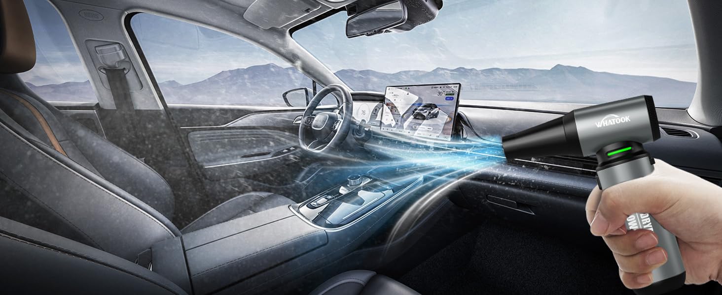 Електричний пилосос для повітряного продування, ультрапотужний, 3 режими, 200000 об/хв, з акумулятором 10000mAh, щіткою для чищення та USB-зарядкою, для чищення ПК