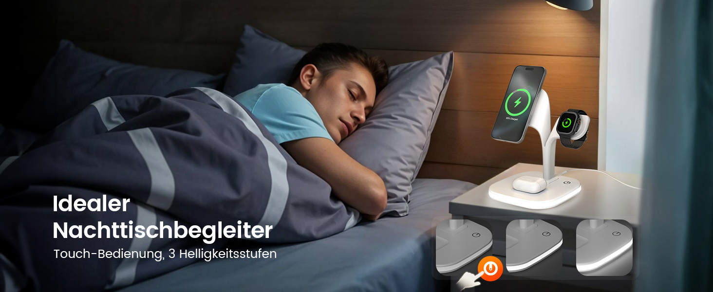 Зарядний пристрій Magsafe 5-в-1 COLSUR для iPhone 17/16/15/14/13/12 Pro Max, Apple Watch 10/9/8/7/6/5/4/SE/2/Ultra, AirPods 4/3/2/Pro - Білий