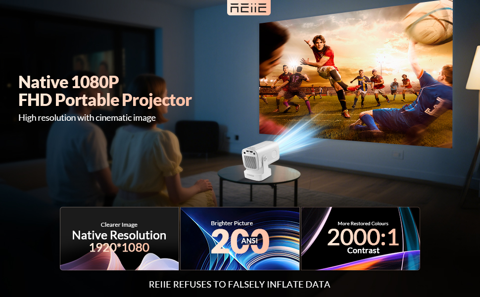 Міні проєктор Smart Beamer 4K 1080P з Android 11, WiFi 6, BT5.0, 180° поворотний, для дому та вулиці, сумісний з Android/iPhone/PC/Mac/Switch, білий (чорний + білий)