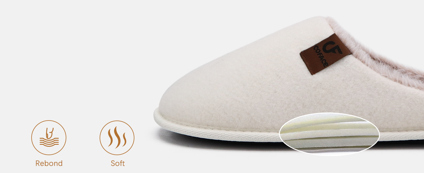 Тапочки жіночі COFACE з фетру, теплі, зручні, з м'якою підкладкою, чорні, розмір 38 EU