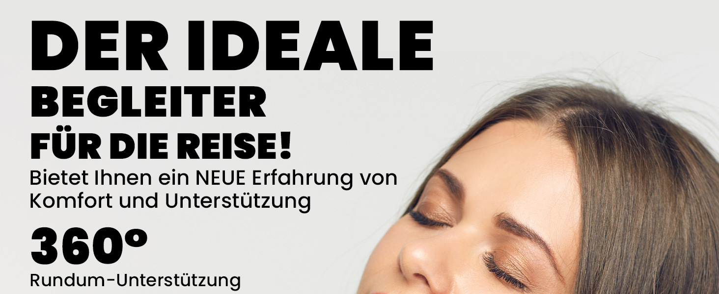 Надувна подушка для шиї HIKENTURE для подорожей літаком, потягом - сірий, темно-синій
