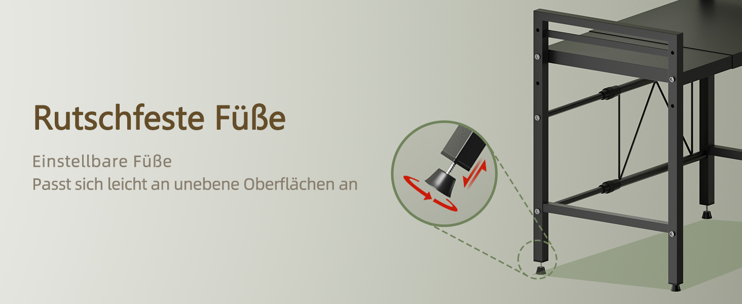 Підставка для мікрохвильової печі NETEL 3-ярусна, розширювана, з 8 гачками, чорна