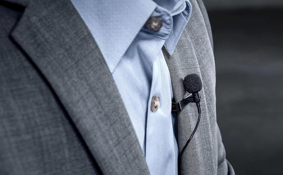 BOYA BY-M1 Металевий кліп-мікрофон 3.5mm для смартфонів, DSLR, відеокамер, аудіорекордерів та ПК (з вітрозахистом)