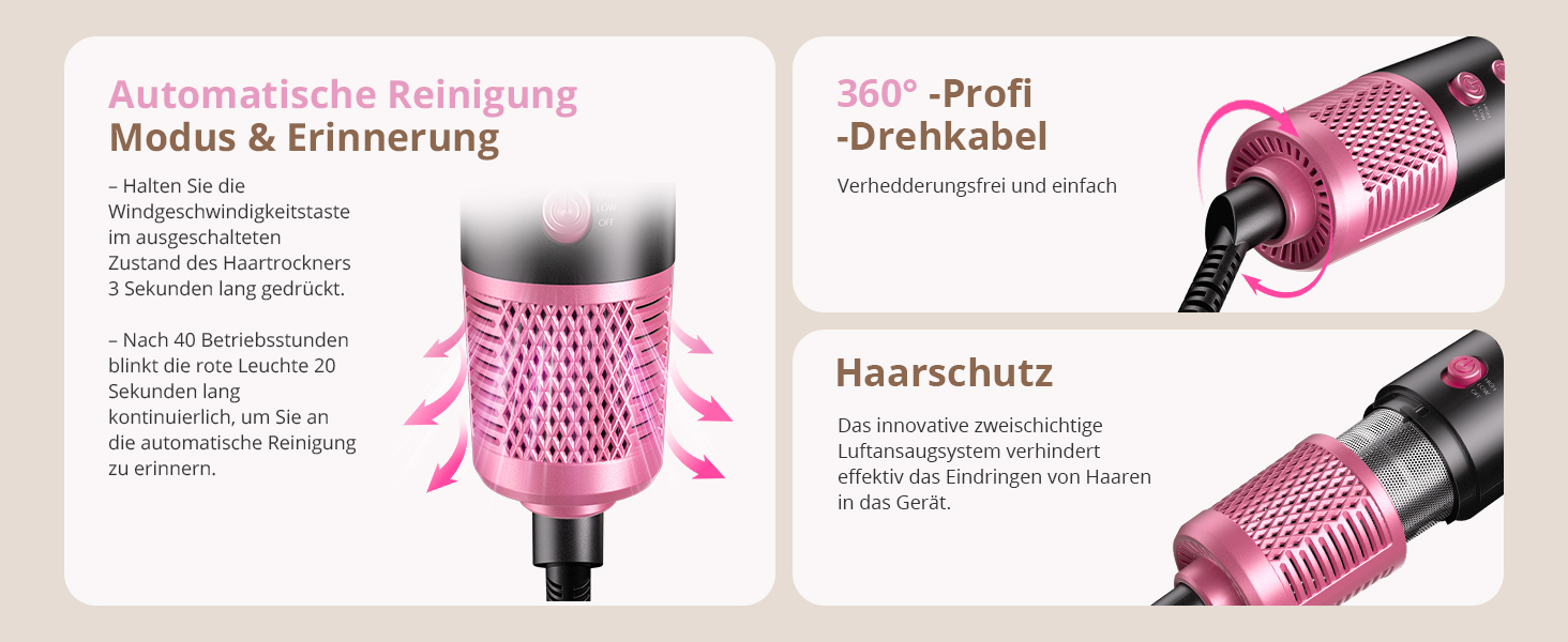 Фен-щітка Rundbürstenföhn 7-в-1 Airstyler з іонізацією, 110 000 об/хв. Професійний стайлер для волосся: локони, укладка, об'єм, випрямлення. Чорний