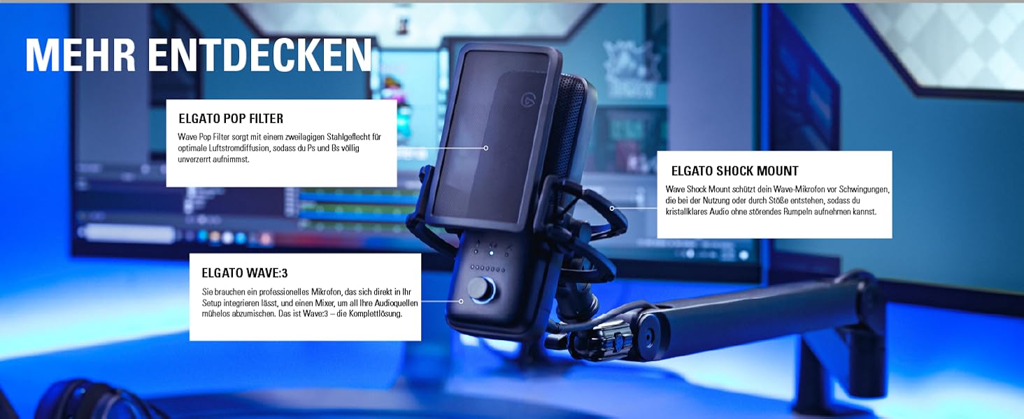 Elgato Wave Mic Arm LP White - Мікрофонна стійка Elgato Wave з низьким профілем, білий колір, для подкастів, стрімінгу, геймінгу та офісу