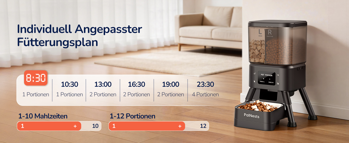 Автоматичний годівник для котів PalNests 4L з Wi-Fi, програмований таймер, сухий корм для котів/собак