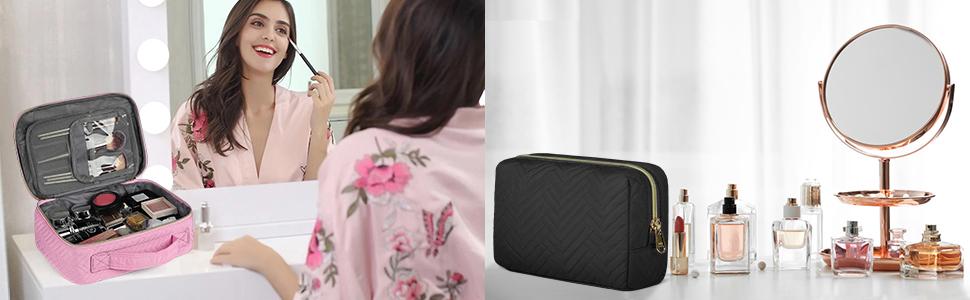 Косметичка-органайзер для косметики та аксесуарів IGOLUMON, 2 шт., чорна, для подорожей