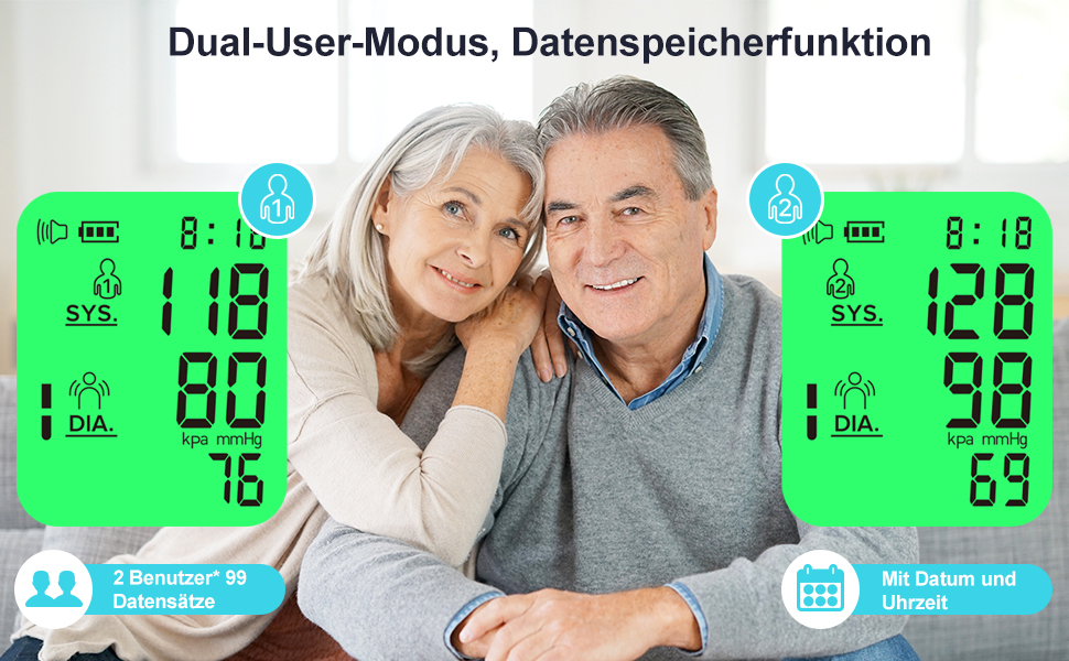 Тонометр на плече для дому | Великий дисплей, визначення аритмії, 2 x 99 пам'ять | 22-42 см