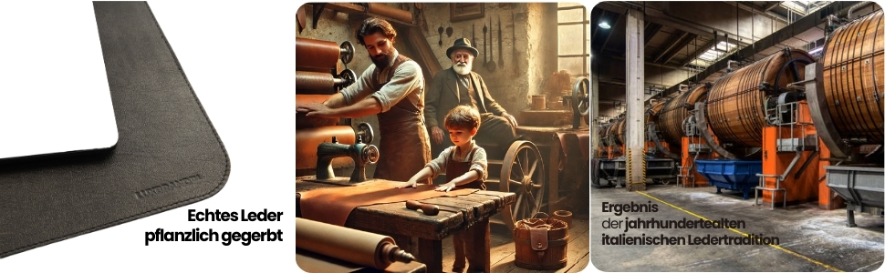 Підкладка на стіл зі шкіри, чорна, 2 шт. (XXL + Mousepad)