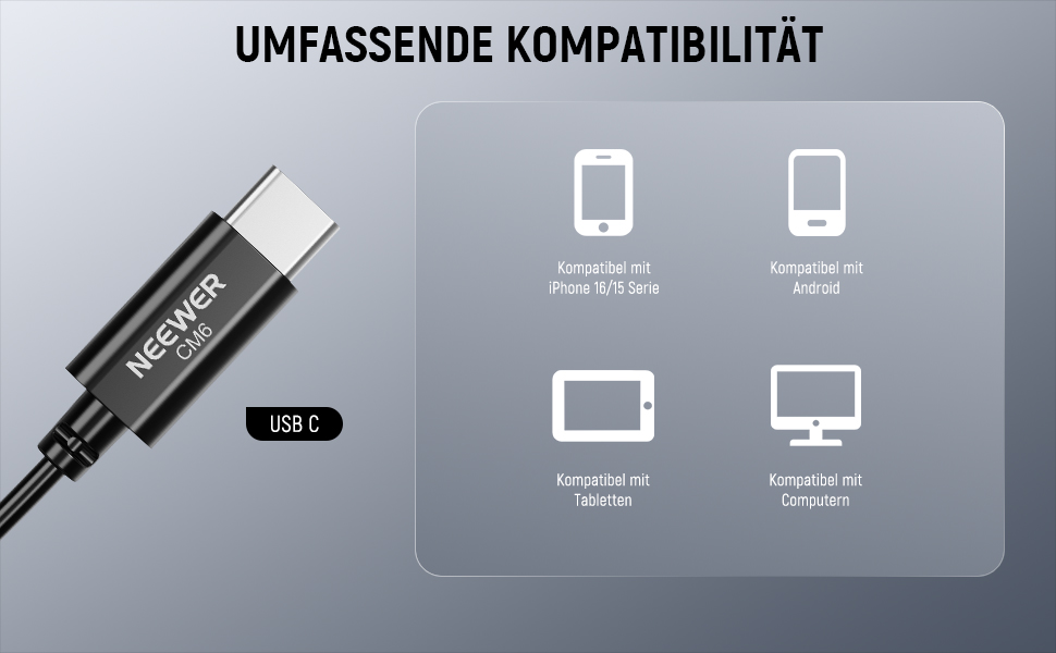 NEEWER Мініатюрний USB-C Лавалерний Мікрофон 2 шт. для iPhone, Android, Планшетів, ПК - CM6 (2 шт.)