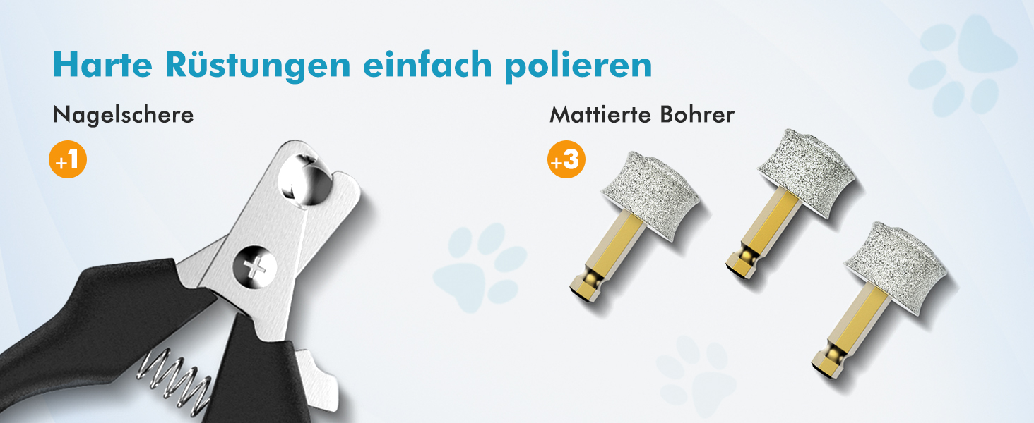 Шліфувальник для собак Krallenschleifer: професійний, тихий, для великих, середніх та маленьких порід, з ножицями для обрізки