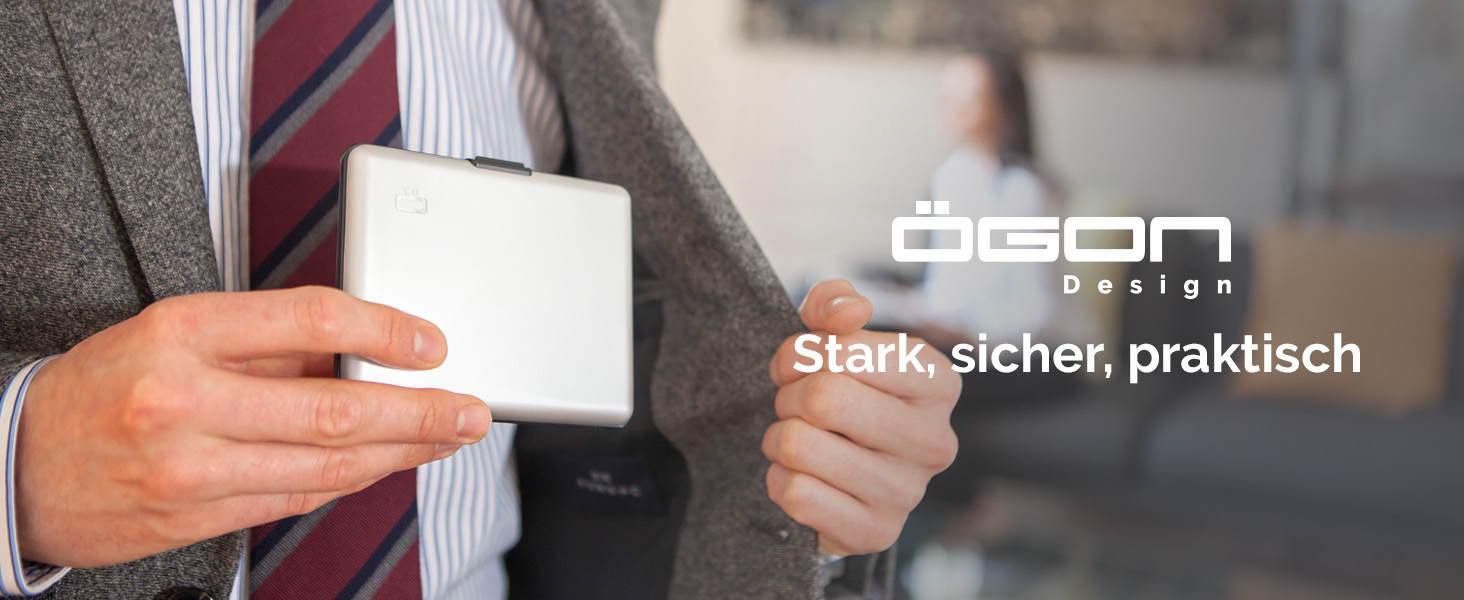 Гаманець ÖGON -DESIGNS Smart Case Big Stockholm: алюмінієвий, велика місткість, RFID-захист, червоний