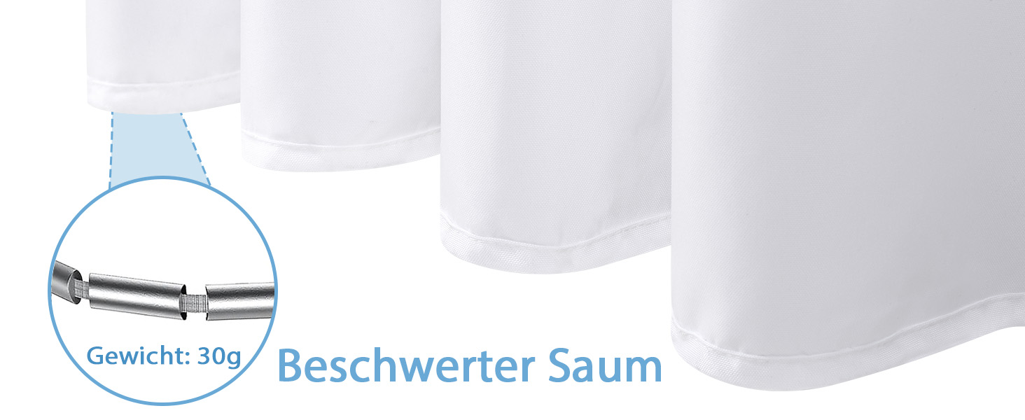 Водонепроникна штора для душу з льоном та вікном (183x183 см), біла - 12 гачків з нержавіючої сталі, утяжелений край, тканинна штора для ванни, машинне прання