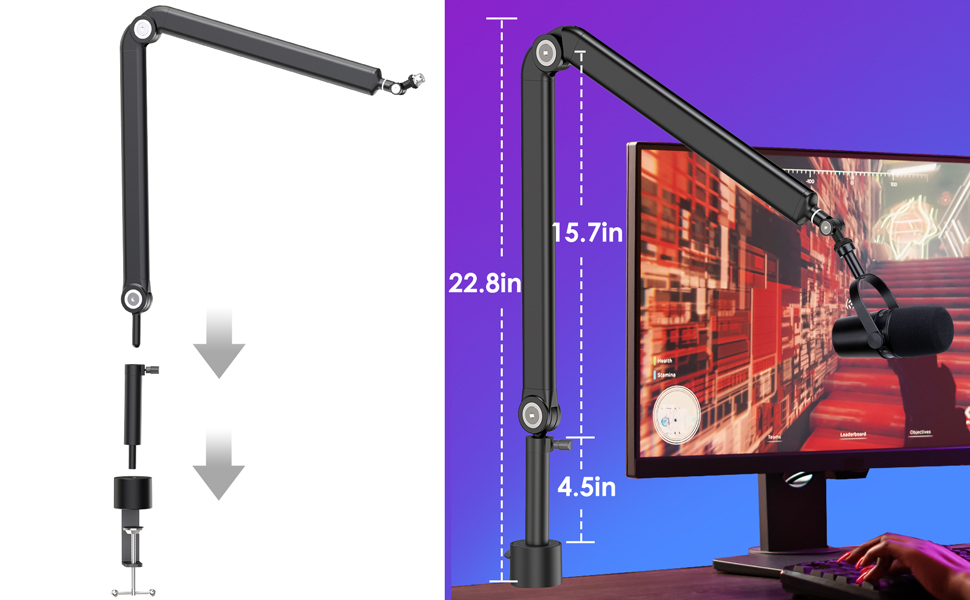 Кріплення для мікрофона YOUSHARES A-Universal (сумісний з Seiren Mini, V3 Mini/Chroma, Razer Seiren V2 X/Pro, Seiren X)