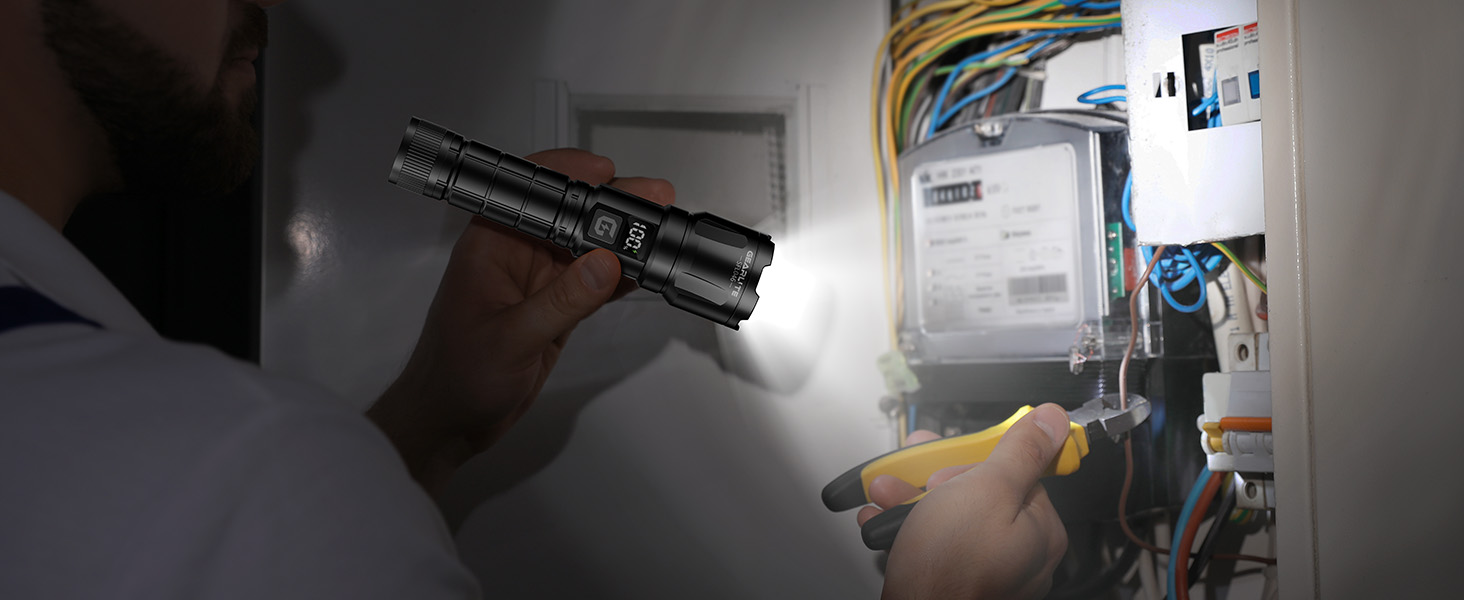 LED ліхтарик Gearlite: 6000 люмен, тактичний, водонепроникний (IP65), 3 режими, для кемпінгу, риболовлі, надзвичайних ситуацій. Чорний