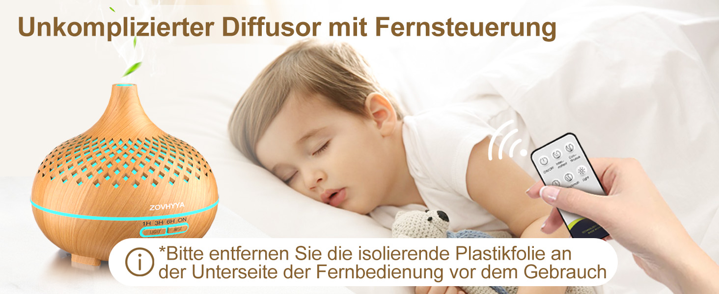 Дифузор аромату 500 мл з ефірними оліями та керуванням від пульта, 14 кольорів, 2 режими розпилення, тиха робота, золото