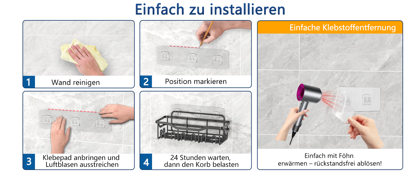 Набір з 5 полиць для душу без свердління, чорний колір. Органайзер для душу з 28 гачками, тримачем для пасти та 2 мильницею. Підходить для шампуню та інших аксесуарів для ванної кімнати.